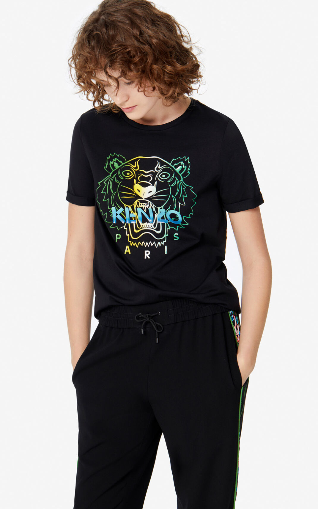 Kenzo Wet Tiger Ženska Majice Črna SI-4538958